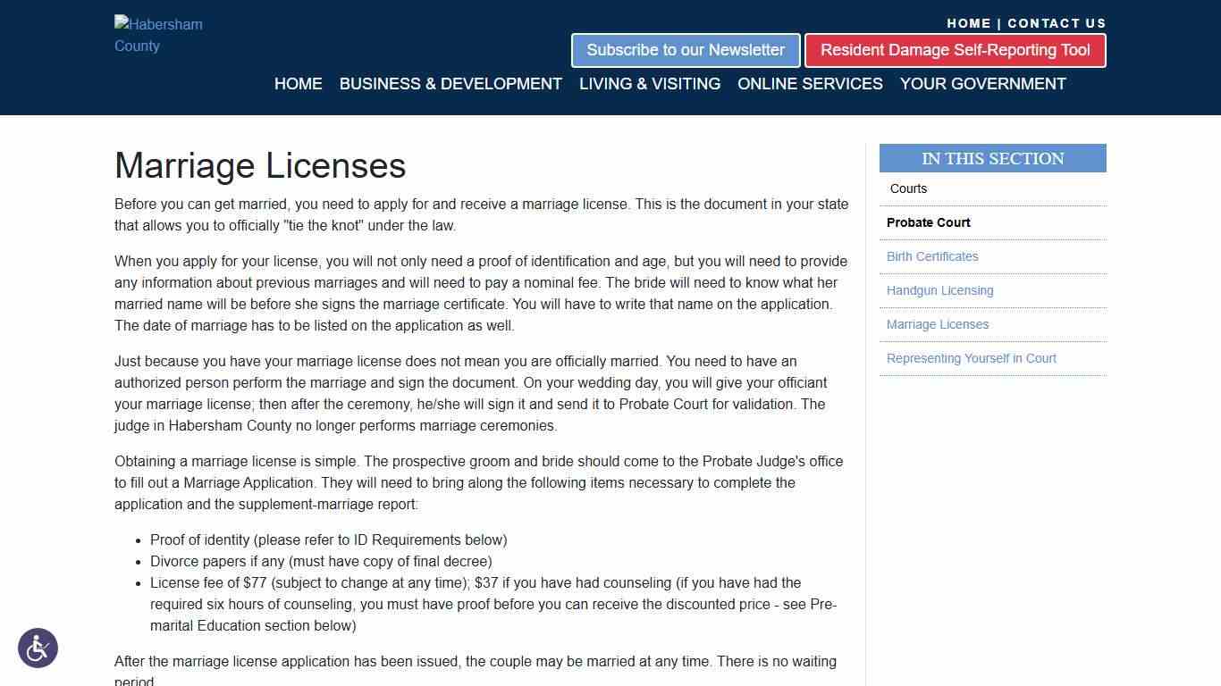 Marriage Licenses - Habersham County