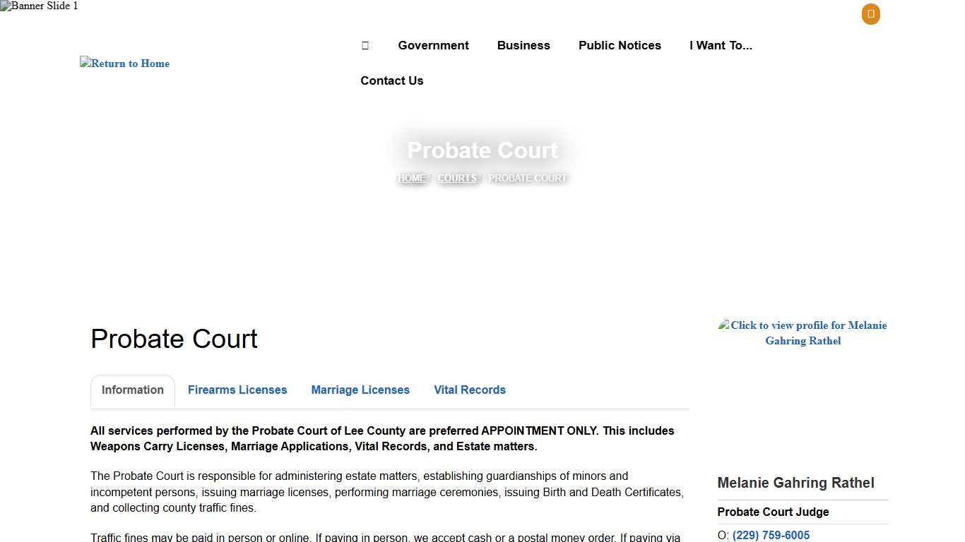 Probate Court Lee County, Georgia